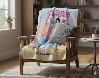 Custom Saja Boys Demon Hunters Blanket,Kpop Demons Hunters Blanket,Personalized Anime Blanket,Personalized Saja Boys Demon Hunters Blanket