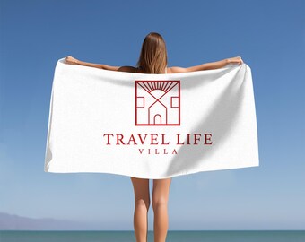 Custom Beach Towel With Logo, Logo Design on a Towel, Lacrosee Team Logo, Company, School, University, Beach Club Logo, Social Club Bach