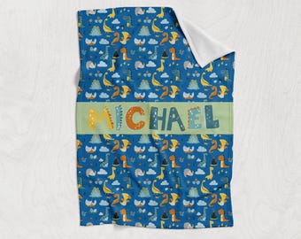 Dinosaur Blanket Boys-Personalized Kids Dinosaur Blanket, Custom Blanket, Kids Blanket with Name, Fleece Blanket Custom, Sherpa Blanket,