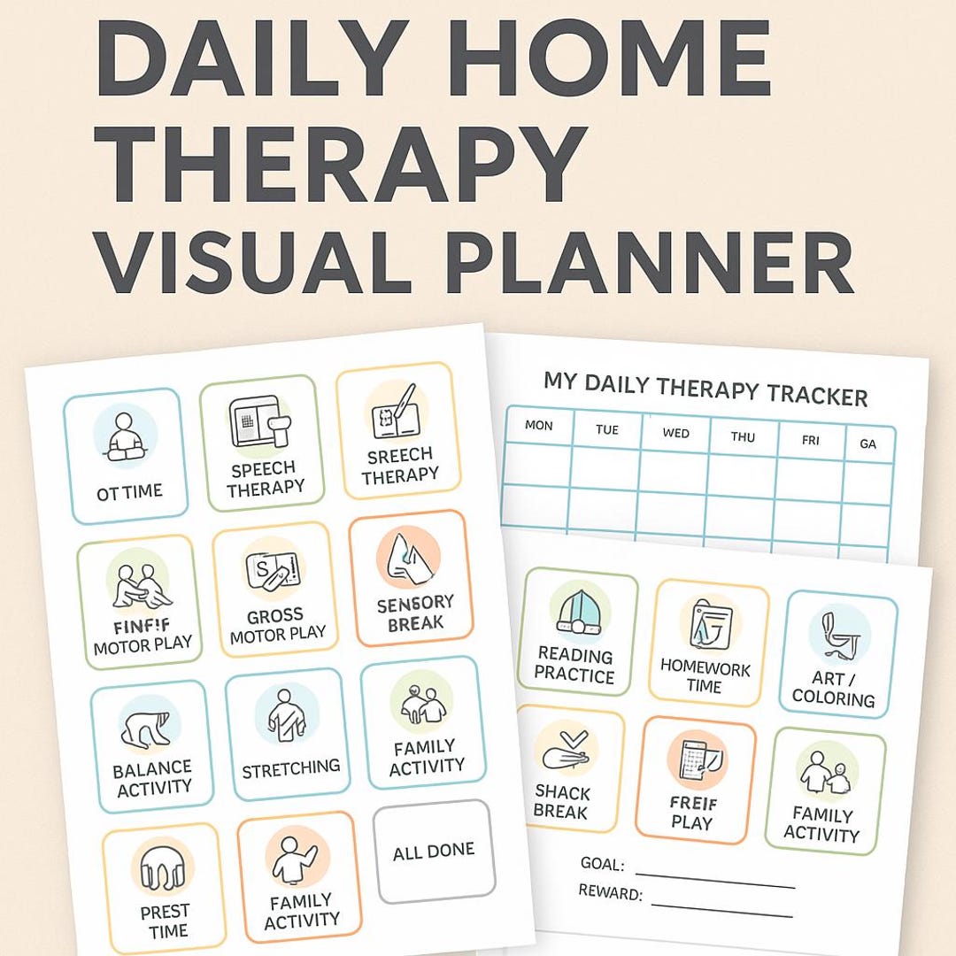 Daily Home Therapy Visual Planner – Printable Therapy Tracker (digital ...