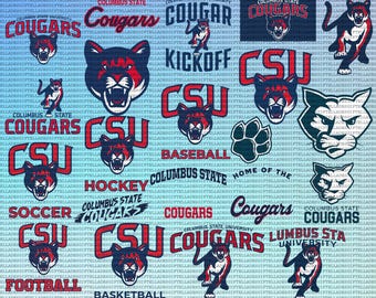 Columbus State Universität SVG, Leichtathletik, Cricut, Cougars SVG, Fußball, College, CSU, Sofort Download.