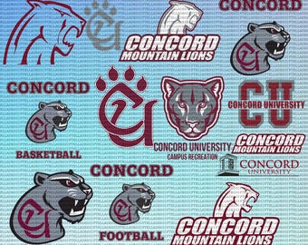 Concord Universität SVG, Cricut, Athleitcs, Berglöwen SVG, Fußball, College, Sofort Download.