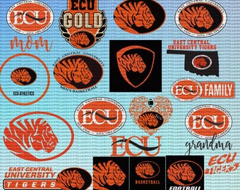East Central Universität SVG, Leichtathletik, Tiger SVG, Cricut, College, ECU, Fußball, Instant Download.