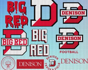 Denison Universität SVG, Leichtathletik, große rote SVG, College, Cricut, Fußball, Instant Download.