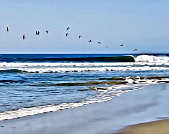 Ocean seascape gaviota coast perfect wave surf art home decor canvas giclee