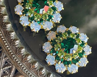 Swarovski Large Rhinestone Finding Rhinestone Flower Lot of 2