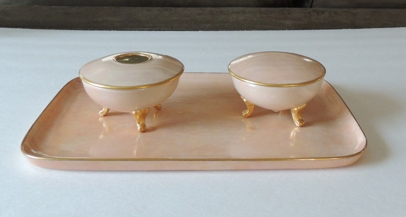 Porcelain Vanity Tray Set Limoges France Hair Receiver Etsy