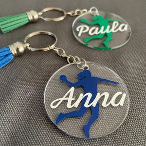 Schlüsselanhänger Personalisiert Name Handball Sport Geschenk Freund Freundin Mannschaft Verein Geburtstag Wichtelgeschenk Adventskalender