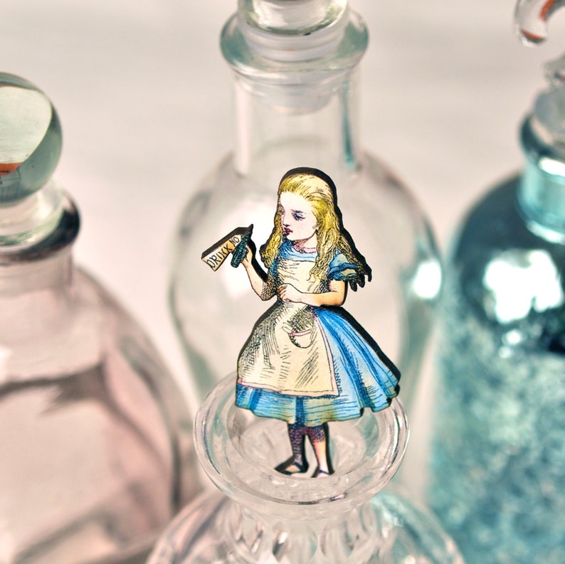 Alice in Wonderland Holding a Bottle with Drink me wooden Etsy Alice in Wonderland Holding a Bottle with Drink me wooden Etsy