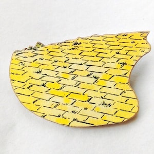 Yellow Brick Road from the Wizard of Oz  Wooden Brooch Pin Badge Birthday Christmas Holiday Gift for Land of Oz Fans Costume Party Outfit