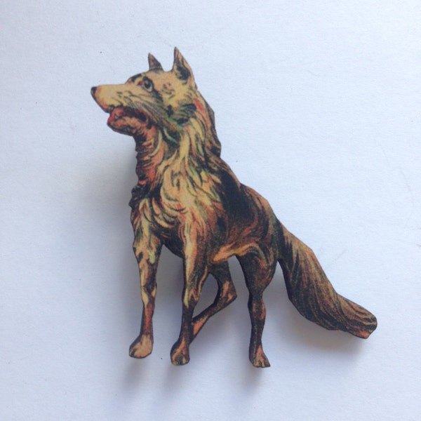 Wolf brooch Brown Big Bad Wolf Country Wooden Brooch Pin Gift Laser Cut For Outdoors Woodland Gift for Game of Thrones Stark Family Fans