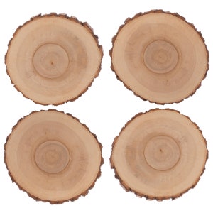 Set of 4, 4'' Rustic Wood Coasters, Wooden Drink Coasters, Hostess Gift,  Coffee Table Décor 