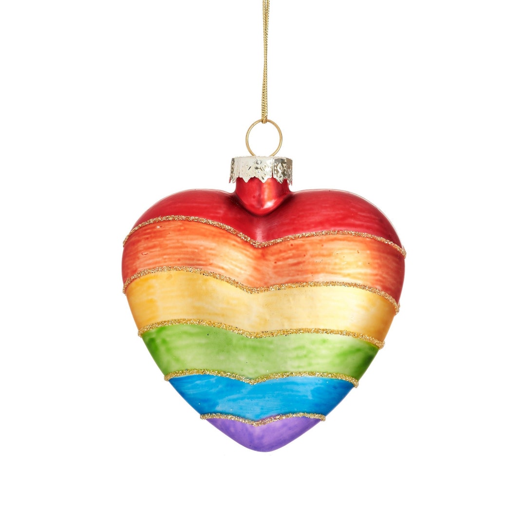 レインボーハート ボール ガラス ゴールド クリスマス デコレーション クリスマス用 スカイ ラブ LGBT オーナメント ノベルティ ギフト  クリスマスストッキング用 - Etsy 日本