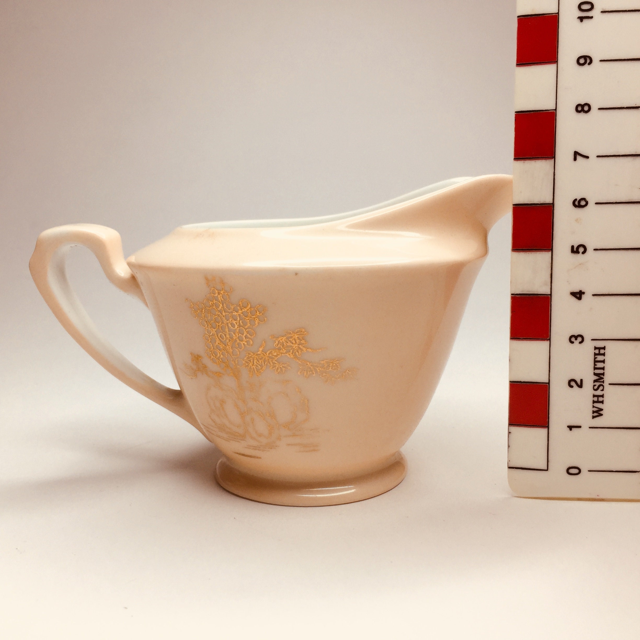 Crema Coral Vintage Jarra de Leche o Creamer Diseño de Oro Etsy