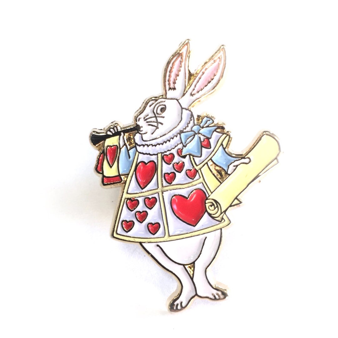 White Rabbit in Hearts Uniform From Alice in Wonderland Enamel - Etsy
