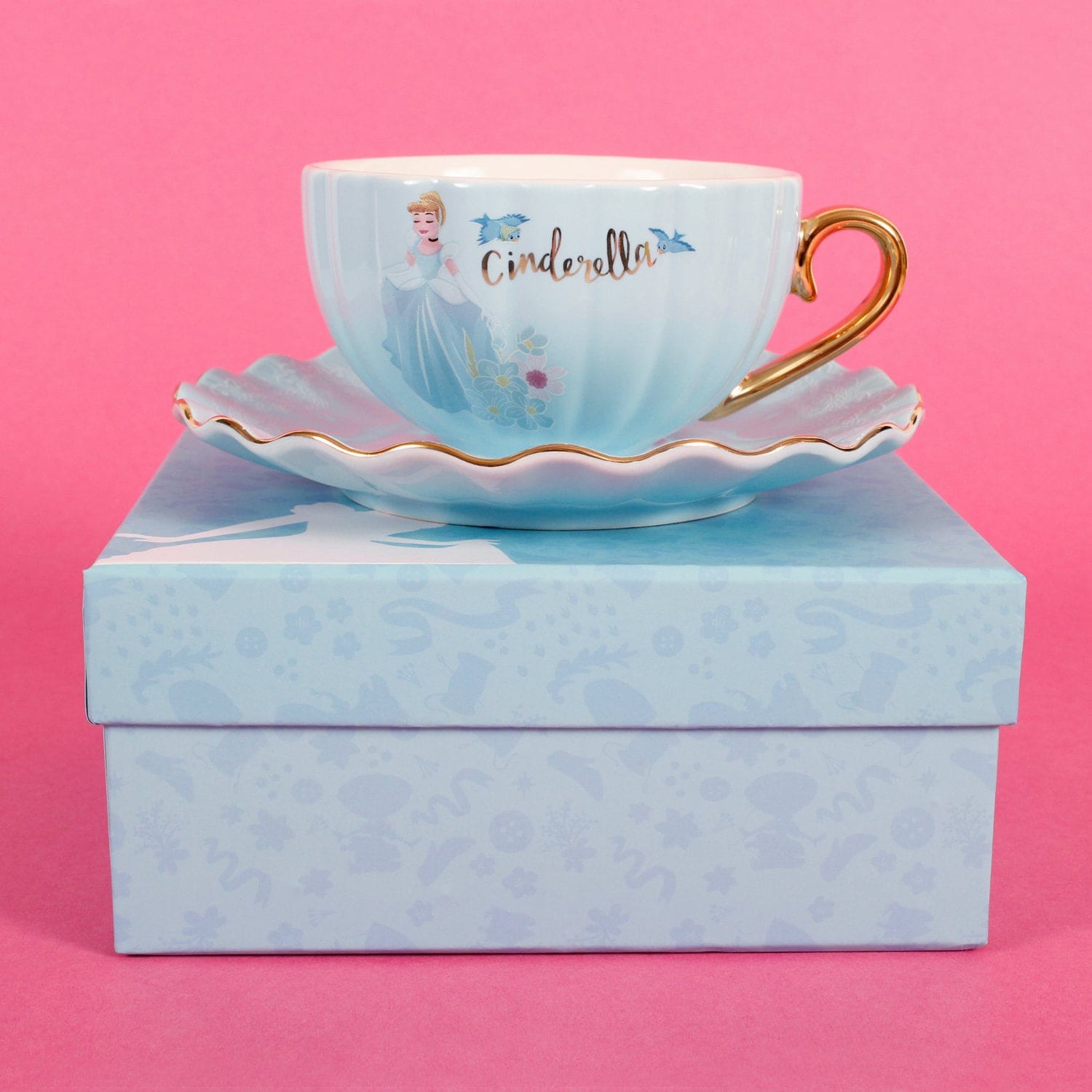 シンデレラ ブルー プリンセス ティーカップ&ソーサー ゴールド