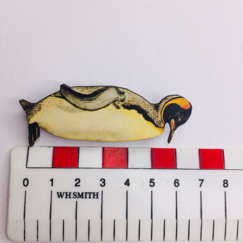 Birds Gift Watcher Wildlife Nature Birthday Small Present Christmas Penguin Lovers South Pole Antarctica King Penguin Wooden Brooch Pin