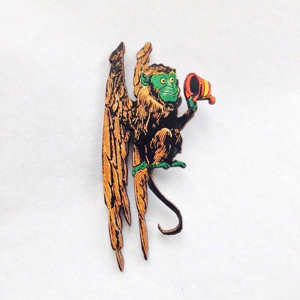 Flying Monkey from the Wizard of Oz Wooden Brooch Pin Birthday Christmas Holiday Gift for Land of Oz Fans Costume Outfit Badge Dorothy