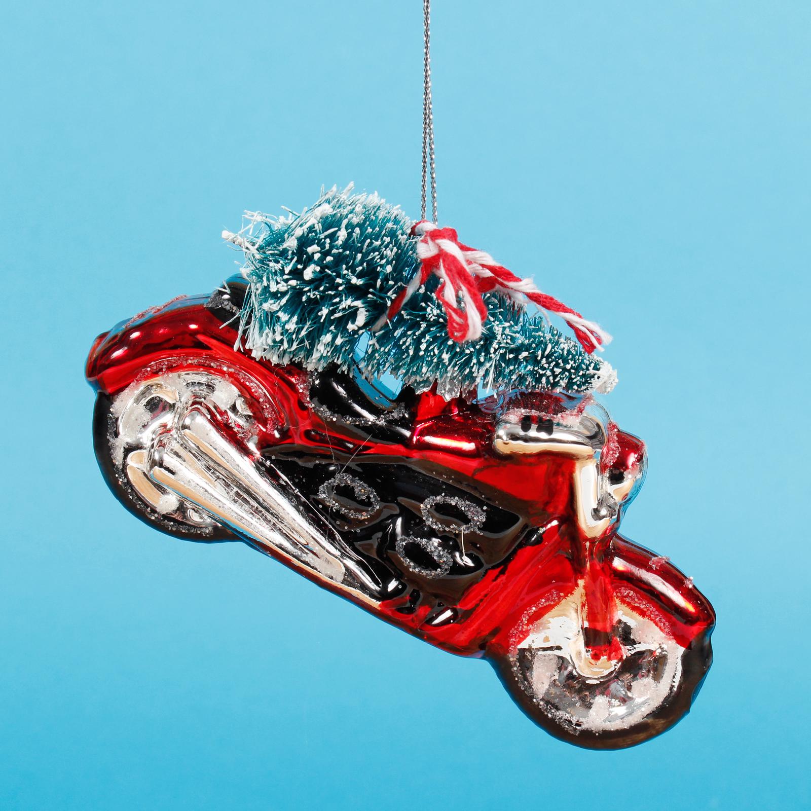 Ornamento Albero Di Natale A Forma Di Moto 2025 – Legno – Regalo Per Motociclisti