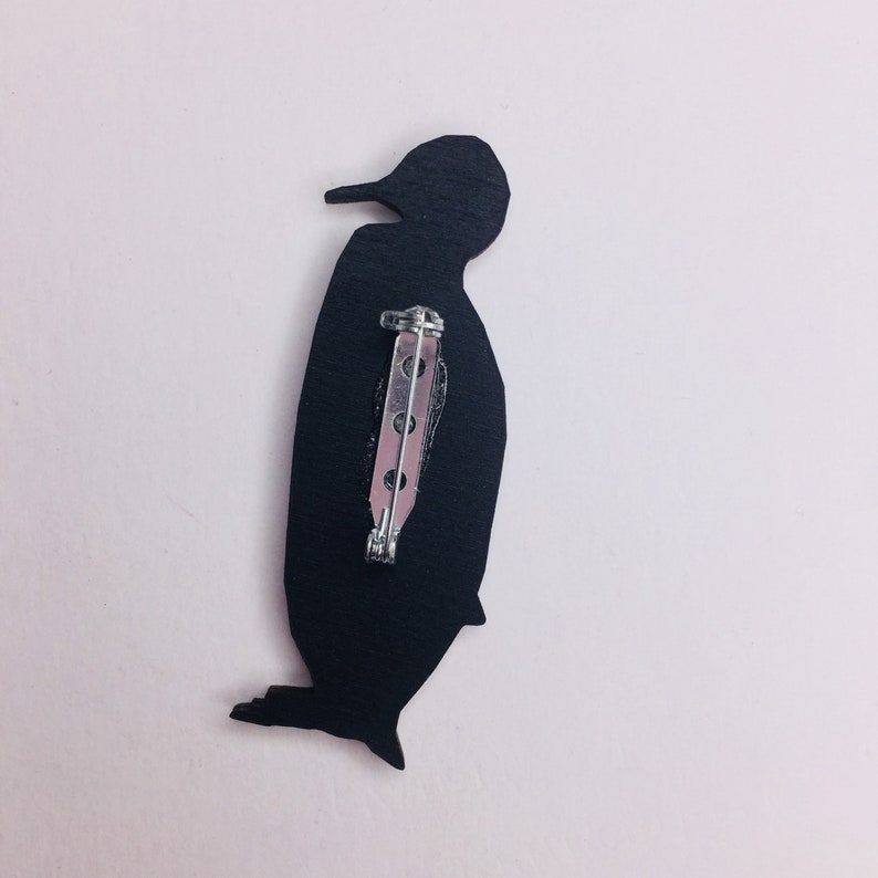 Birds Gift Watcher Wildlife Nature Birthday Small Present Christmas Penguin Lovers South Pole Antarctica King Penguin Wooden Brooch Pin