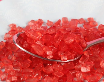 Red Sugar Gems Tea Drinking Coloured Cocktail Glass Rimming Edible Colour Cake Decoration for Afternoon Tea Party Themed Vegan Glutenfree