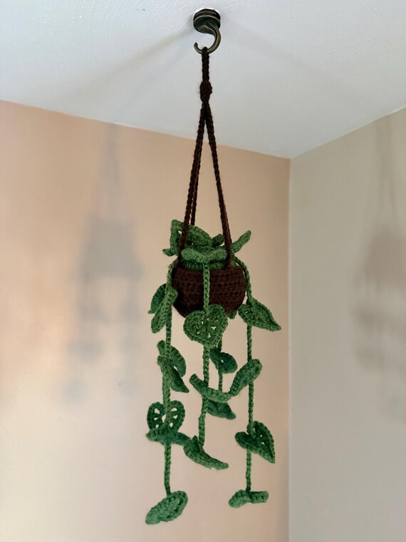Handmade Hanging Crochet Monstera Plant - 20 Inch - Etsy