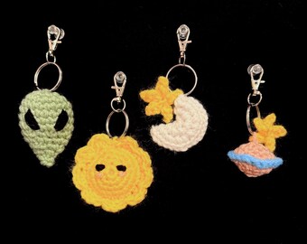 Handmade outerspace keychains. Finished product