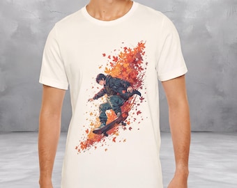 Skateboarder T-Shirt: Bold Fire Skater Design - Unisex Streetwear
