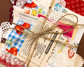 Ephemera-Set im Vintage-Stil für Junk Journals | Thema: Küche oder Basteln (über 50 Teile)