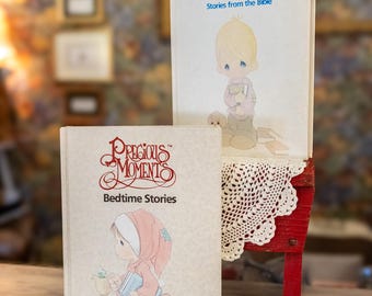 Vintage Precious Moments Buchset | Gutenachtgeschichten + Bibelgeschichten (gebundene Ausgabe)
