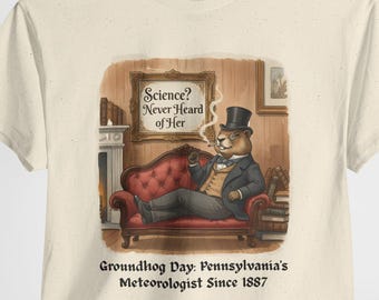 Ilustración de una marmota con sombrero de copa / Día de la Marmota Meteorólogo de Pensilvania desde 1887