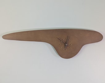 Mid Century Modern Wall Clock – Aero Inspired Shape 25x8"