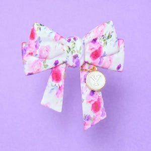Flower Bow Straw Topper with Initial Charm for Stanleys, Tumblers, etc.