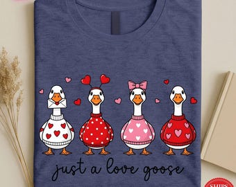 Valentine Goose Kids Shirt, Love Graphic Tee