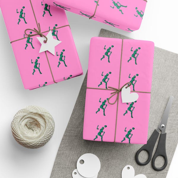 Green Toy Soldier Gift Wrap: Pink Mariah The Scientist Inspired Wrapping Paper