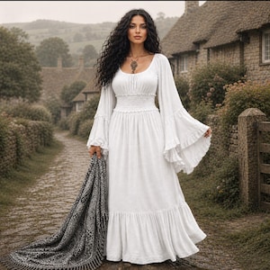 wiccan bridesmaid dresses Celestial Witchy Style Starry Triple Moon Gown