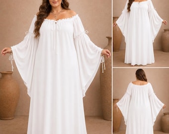 Vestido interior, camisón, bata, ropa de estar por casa, vestido largo, tallas grandes 5X, WWC147