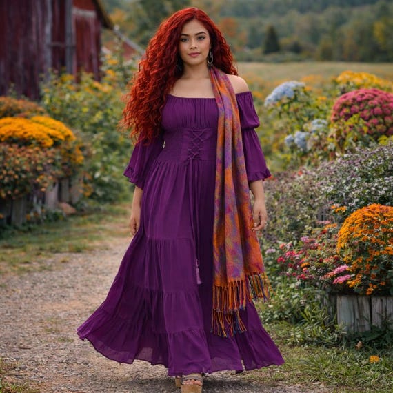layered peasant dress Cottagegoth Cottagecore Dress, Renaissance Gown Women, Ren Faire Outfit, WW005B medieval peasant dress