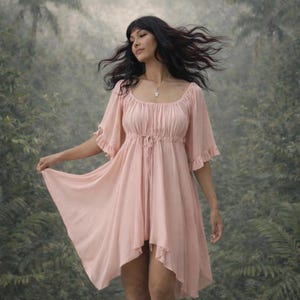 gauzy boho dress Earthbound Dress Womens Small Gauzy Boho Hippie Festival Embordered high Low