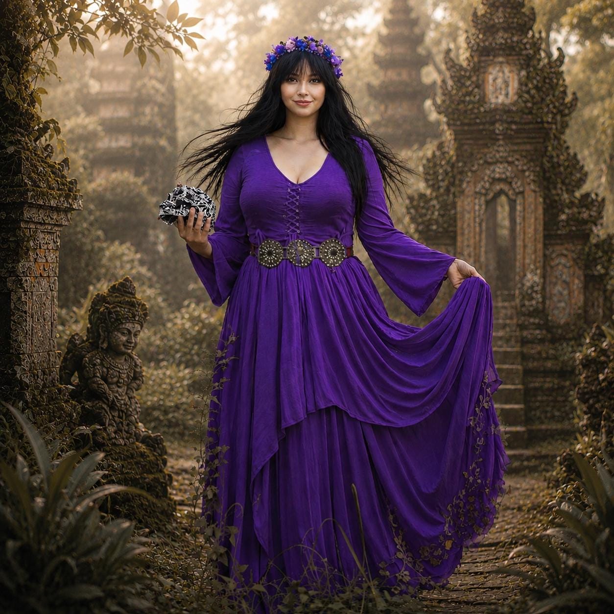 purple celtic wedding dress Ready to Wear Unique Purple Gold Medieval Wedding Dress ANNORA