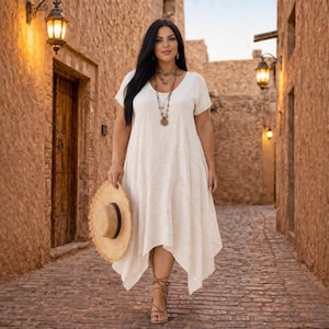 halter dress linen Elisabetta Bellu -Lobelia main image 1