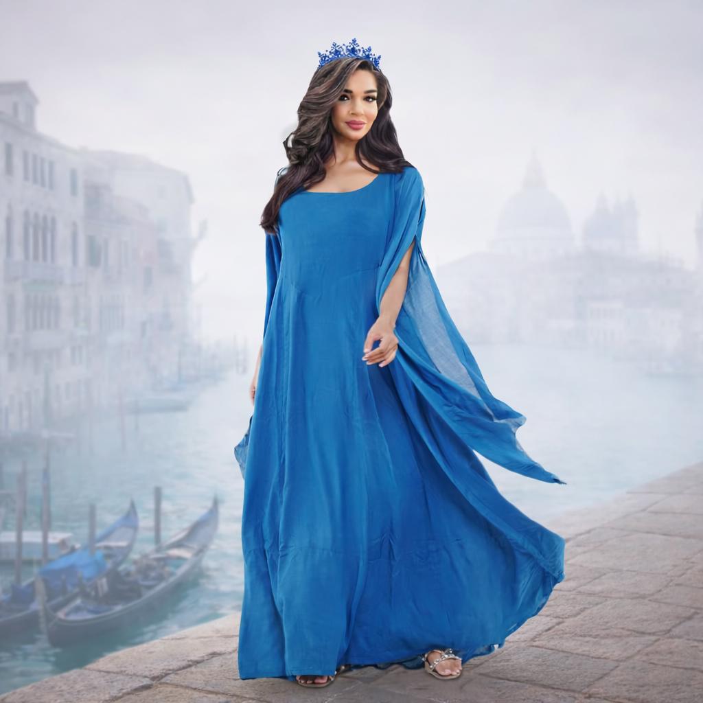 maxi formal dress Lissandra Blue Formal Maxi Dress - US 4