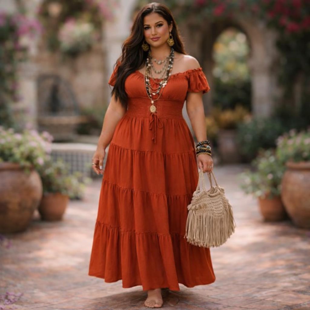 Terracotta Long Dress Plus Size - Etsy