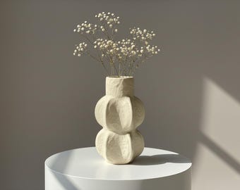Handmade Ceramic Vase: Modern Feng Shui Wabi Sabi Decor