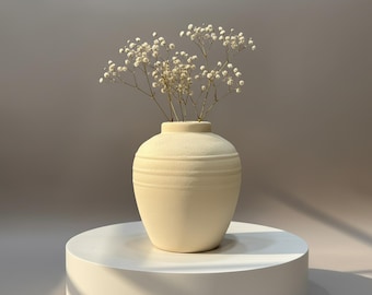 Jarrón de cerámica hecho a mano: jarrón de arcilla texturizada, decoración del hogar Japandi