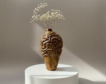 Jarrón de cerámica hecho a mano: decoración minimalista wabi sabi para el hogar, arte cerámico artesanal