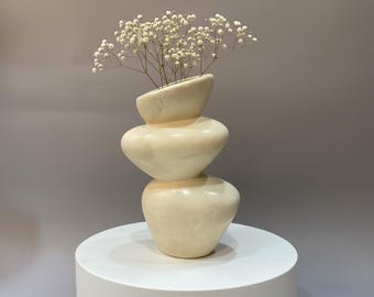 Handmade Textured Ceramic Vase: Feng Shui Wabi Sabi Home Decor