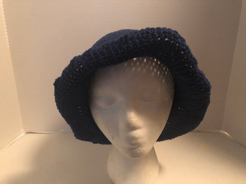 Navy Blue Cotton Destin Beach Hat