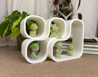 Capsule Shelf Bundle: Smiski & Mini-Figures Display - Stackable 3D Printed Modules (M1, M2, M3-3)