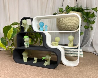 Wavy Shelf Bundle: Smiski & Mini-Figures Display - 3D Printed Decoration (V2-1, V2-3)